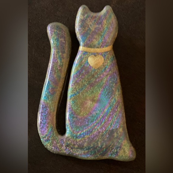 Star Chaser Design Cat Gold Collar Sparkle 3D Purple Green Gold Yellow Heart - Picture 3 of 4